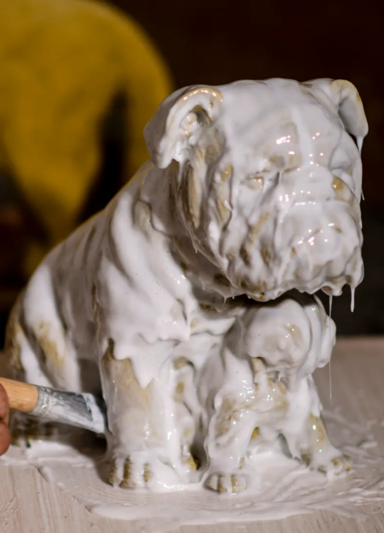 Resin mold of a dog
